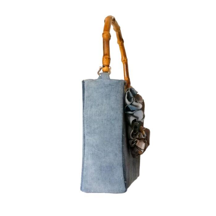 Borsa fatta a mano in jeans melange