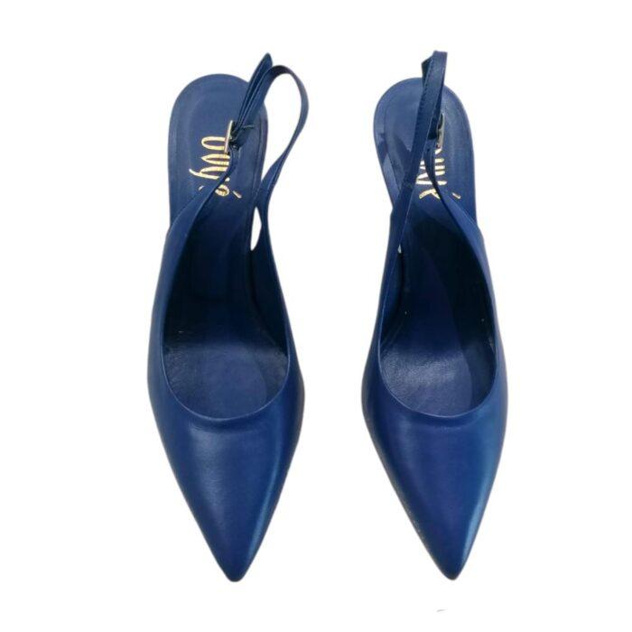 Slingback Ovyé in pelle blu royal