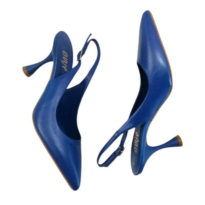 Slingback Ovyé in pelle blu royal