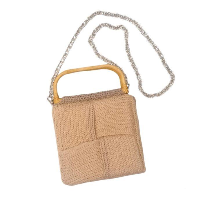 Mini Bag artigianale beige quadrata